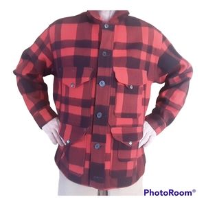 Filson Vintage Mackinaw Wool Coat Jacket Shacket Cruiser Buffalo Plaid Large